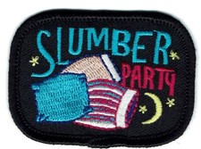 Girl Boy Cub SLUMBER PARTY Sleepover Fun Patches Crests SCOUTS GUIDE pajama