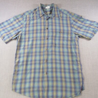 Zanella Men's Shirt Medium ''Made in Italy'' Plaid (small hole)