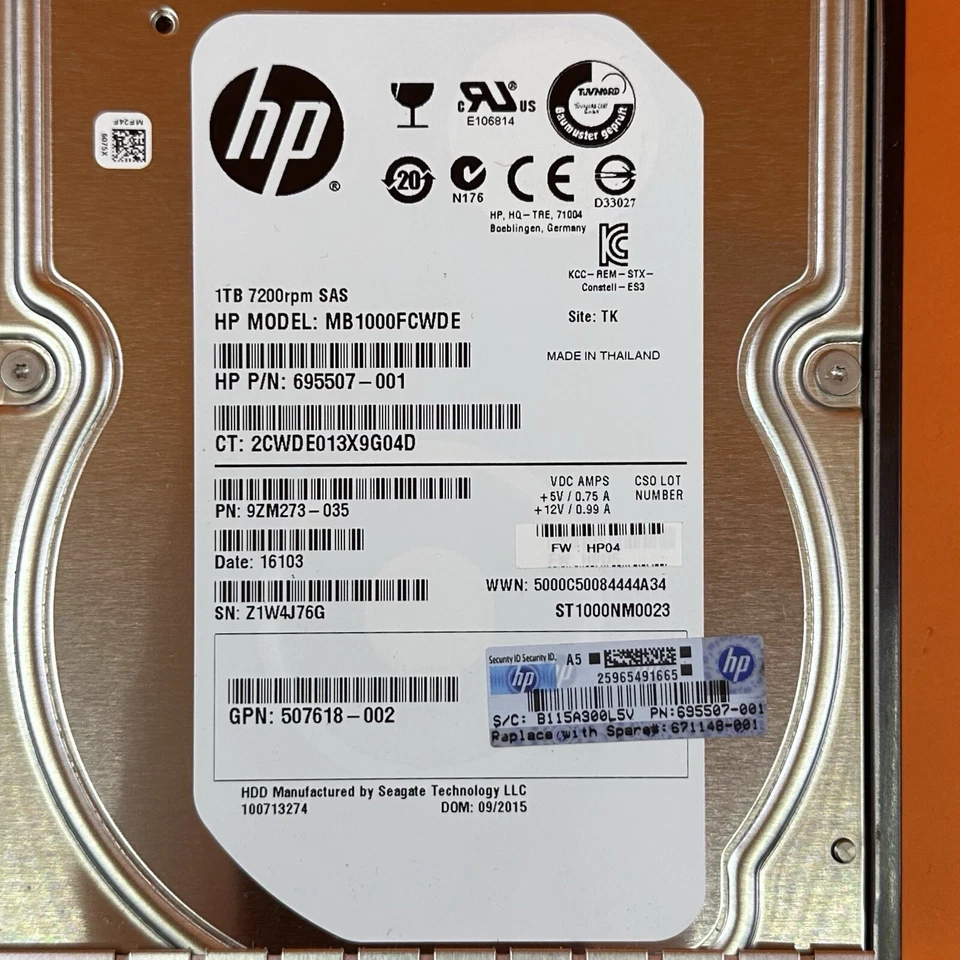 HP 671148-001 1TB FATA 7200 RPM SAS HDD Hard Drive P/N 695507-001 - Image 3 of 4