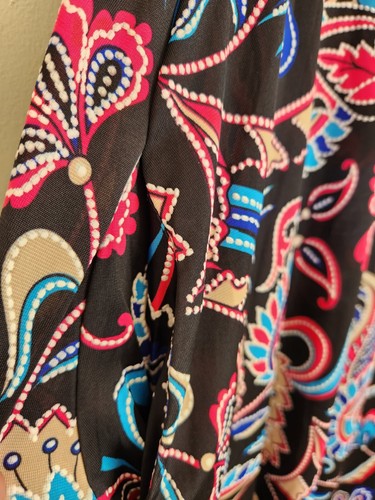 Scoop Neck Sleevless Paisley Print Long Dress - Women's Plus Size 3XL - Picture 3 of 5