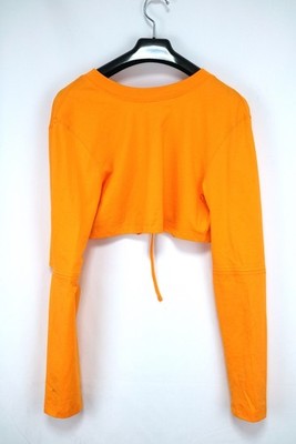 JACQUEMUS Le Piccola Cropped Long Sleeve T-Shirt Orange Size S