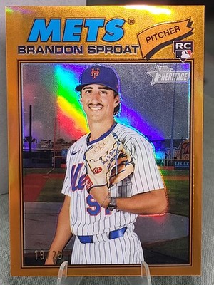 Brandon Sproat RC /25 - Orange Chrome Refractor - 2026 Topps Heritage - Mets