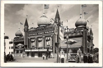 CORN PALACE Mitchell SD Real Photo RPPC Postcard 1947 Design / ''Tommy Dorsey''