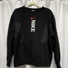 Sudadera pulóver manga larga cuello redondo logotipo polar negro Nike para hombre talla L