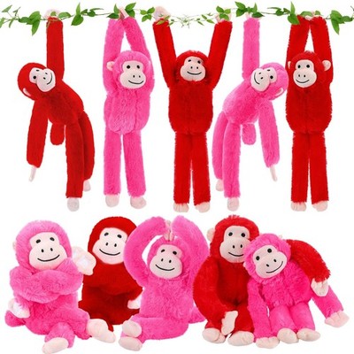 Sinmoe 10 Pack Valentines Stuffed Hanging Monkey Bulk 19.7 Inch Cute Plush Va...
