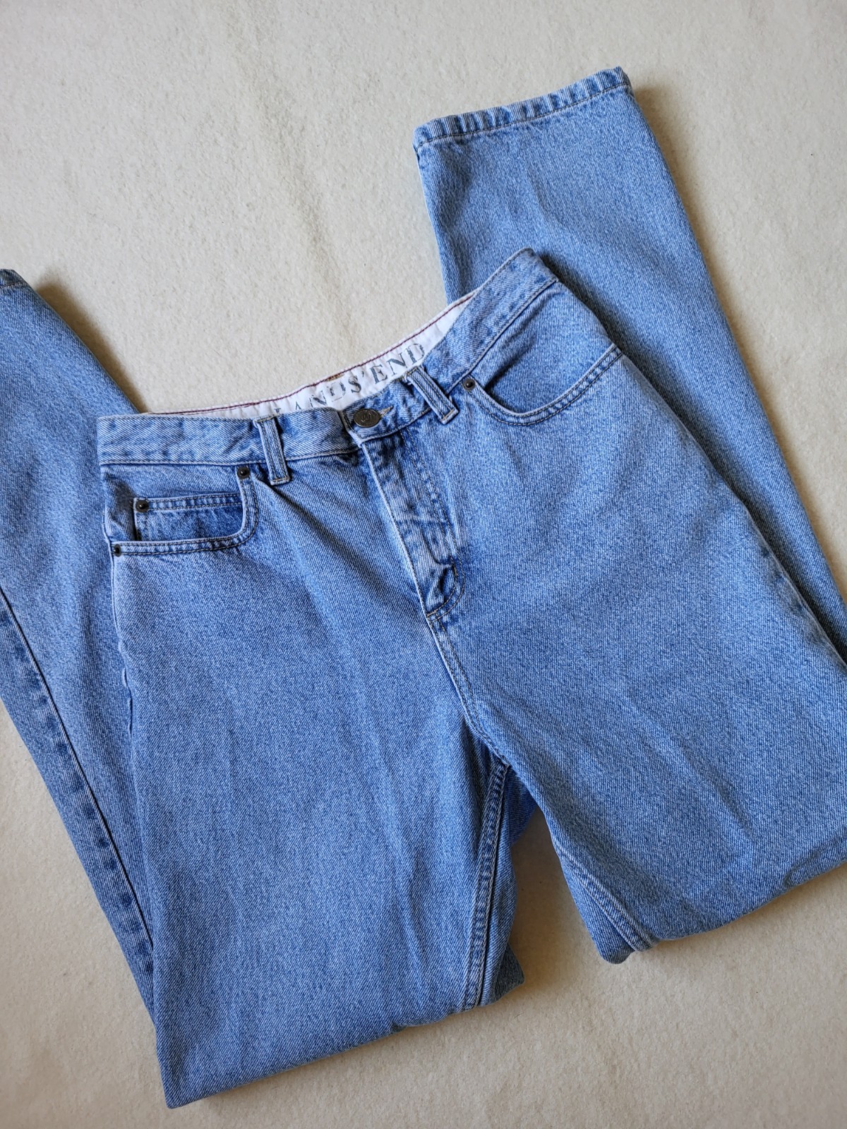 Lands End Blue Jeans Women's Size 4 Cotton Denim Straight Leg Vintage 90's