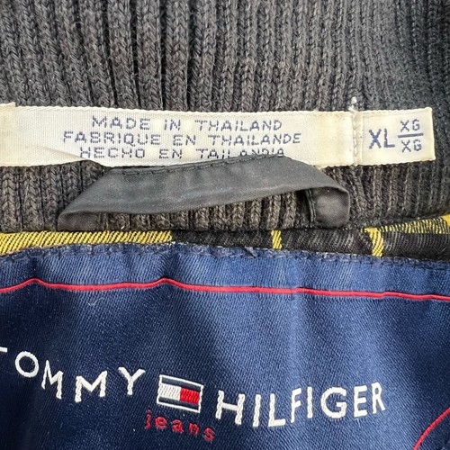 VTG Tommy Hilfiger Quilted Vest Women"s Size XL Black With Yellow Plaid Lining - Picture 12 of 13