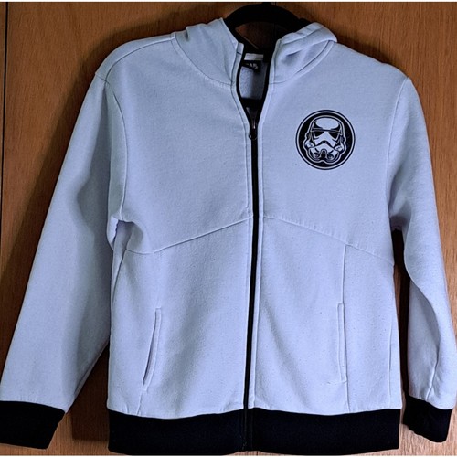 Boy's White Star Wars Sweat Jacket Size M
