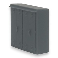 HO Scale Trackside Electronics Cabinet, Signal Box, Double Wide for Model