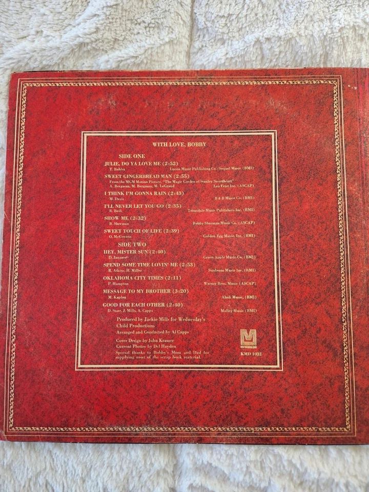Bobby Sherman ‎- With Love Bobby  1970 Metromedia Records Pop Rock Vinyl LP MINT - Image 2 of 4