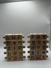 Wooden Alphabet Spelling Blocks Toy Montessori Learning Words Set