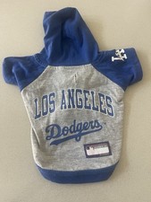 Pets First Los Angeles Dodgers Dog Hoodie Blue Gray Baseball XS 