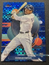 2025 Topps Finest Chandler Simpson Rookie /75 Blue Checkerboard Refractor #177