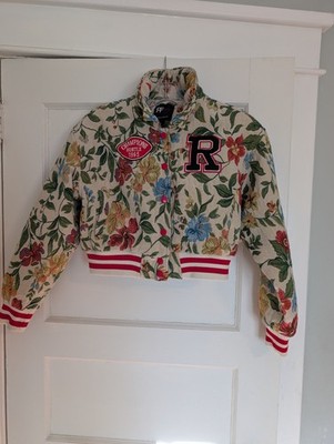 REDFOX Floral Embroidery Women's Bomber Jacket Size Large