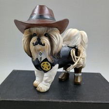 Sheriff S Paws Shih Tzu Dog Figurine Hamilton Collection Cowboy Western