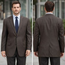 Jos. A. Bank Signature Collection Brown Nailhead Wool Blazer Jacket 52L 2B