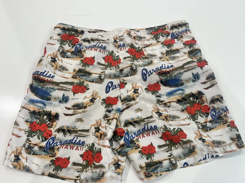 Trader Bay Swimming Shorts Trunks Paradise Floral Hawaiian Men's M RARE! - Image 2 of 2
