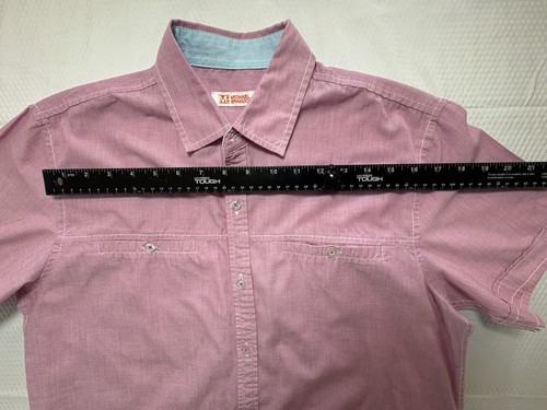 Michael Brandon Mens Red Short Sleeve Button Up Shirt Medium Cotton Blend - Picture 7 of 7