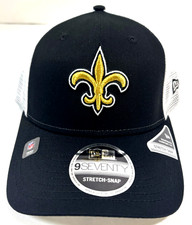 New Orleans Saints NFL NE Stretch-Snap Snapback Trucker Hat~Black/Gold