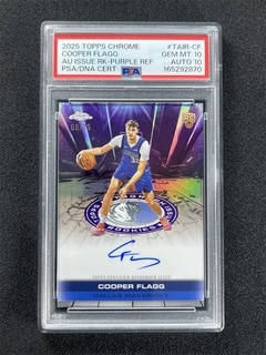 2025 26 Topps Chrome Cooper Flagg Purple Issue Rookie RC /75 PSA 10 Mt 10 Auto