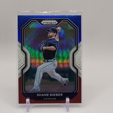 2021 Panini Prizm Tier II - Shane Bieber #166 Red White Blue Prizm