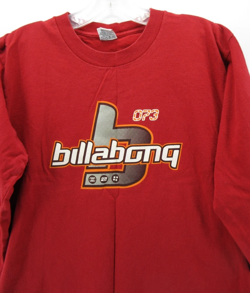 VINTAGE Billabong Shirt Boys XL Red Pullover Graphic Surf Skate Tee Y2K Crewneck - Image 2 of 4