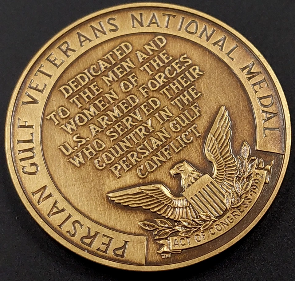 1993 Persian Gulf Veterans National Medal w/box & COA! 1.5" diameter, 23.8 grams - Image 4 of 4