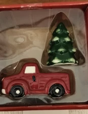 Winter Wonder Lane Holiday Cottage Collection Salt & Pepper Shakers Truck/Tree