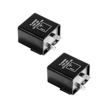 2PCS 2-Pin Electronic Turn Signal Flasher Relay, 12V Adjustable LED Turn 2 PCS