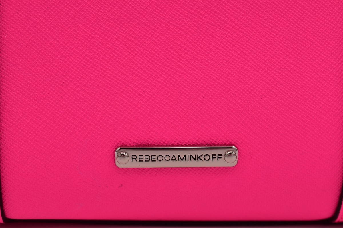 Rebecca Minkoff MAB Mini Tote Bag Neon Hot Pink Leather Crossbody