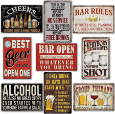 Funny Bar Signs for Home Bar Decor Metal Tin Signs Vintage Man Cave Sign Bar Acc