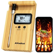 AlfaBot Wireless Meat Thermometer, Bluetooth Meat Thermometer for Turkey Beef...
