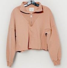 Abercrombie Fitch Sweatshirt Womens Medium Soft A F Essentials Half Zip Crop