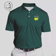Masters Tournament Golf Polo Shirt Pattern Cup Dark Green Polo Shirt Print1