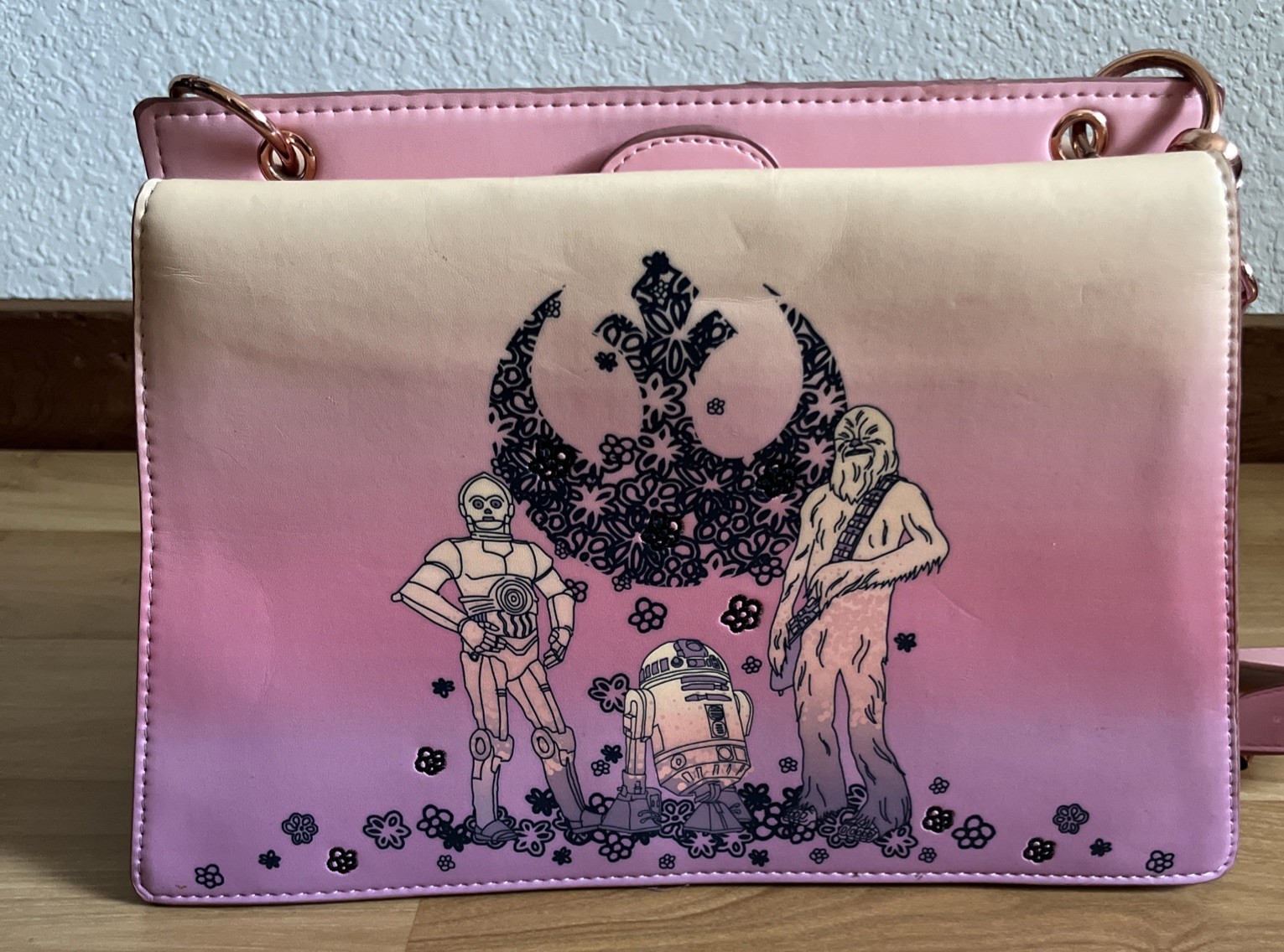 STAR WARS Pink Ombre Our Universe Hot topic disney loungefly Purse Shoulder Bag image 9
