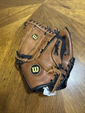 Wilson A2445 Select Leather 11" Baseball Glove Mitt RHT Brown Dual Hinge Web