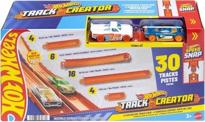 Hot Wheels Spielzeugauto Rennbahn Set, Creator Deluxe Pack & 2 Maßstab 1:64... 
