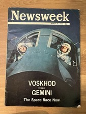 Vintage Newsweek March 29, 1965 Space Race Now - Voskhod Versus Gemini