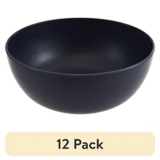 (12 pack) New Mainstays 38-Ounce Round Plastic Cereal Bowl, Dark Blue