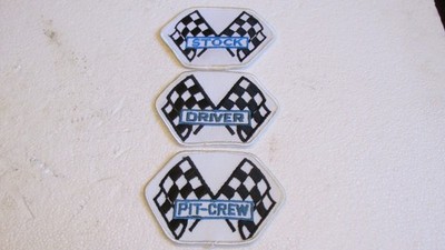 LOT 3 AUTO RACING NASCAR STOCK CHECKER FLAG EMBROIDERED PATCH