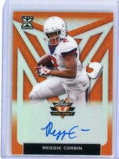 2020 Leaf Valiant Reggie Corbin XRC Autograph Orange #37/50 Card #BA-RC1
