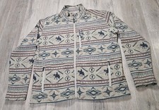 ARIAT FULL ZIP SWEATER SIZE LARGE COWBOY/SOUTHWEST PRINT GREAT CONDITION 1335