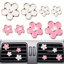 URAQT Daisy Flower Air Vent Clip, 8 PCS Car 8 count (Pack of 1), Pink