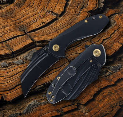 Kansept Knives KTC3 Folding Knife 3'' CPM S35VN Steel Blade Black Titanium Handle