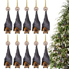 10 Pcs Gothic Bat Christmas Tree Ornament 2D Acrylic Upside-Down Home Decoration