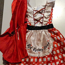 George Girls Red Fairy Tale Fancy Dress Costume Dress 5-6 Years