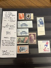 1940-1987 Lot 9 Timbres Non Dentelés n°461 À 2469 NSG * Défaut Cote Maury 715€