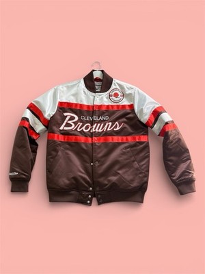 Mitchell & Ness Cleveland Browns 75 Years Satin Jacket NFL Heavyweight M