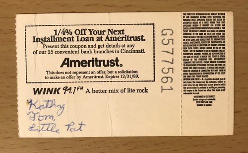1989 LITTLE FEAT CINCINNATI CONCERT TICKET STUB FEATS DON'T FAIL ME NOW - Picture 2 of 2
