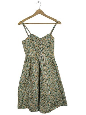 ORSAY Sommerkleid Damen Kleid Gr. DE 36 creme-türkis-hellorange Casual-Look